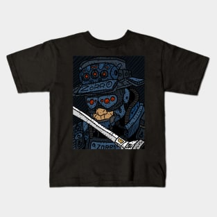 cyberpunk zorro, sci fi cyborg. masked vigilante from the future. Kids T-Shirt